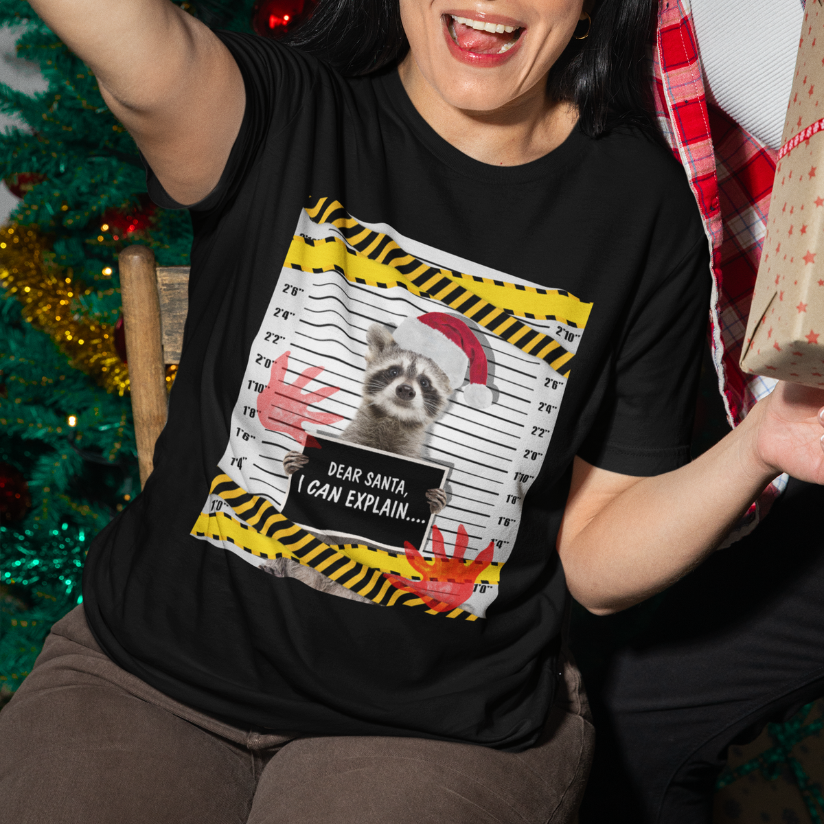 Christmas T Shirt Dear Santa I Can Explain Funny Raccoon Lover - Wonder Print Shop