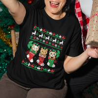 Christmas T Shirt Cute Cat In Sock Merry Catmas - Wonder Print Shop