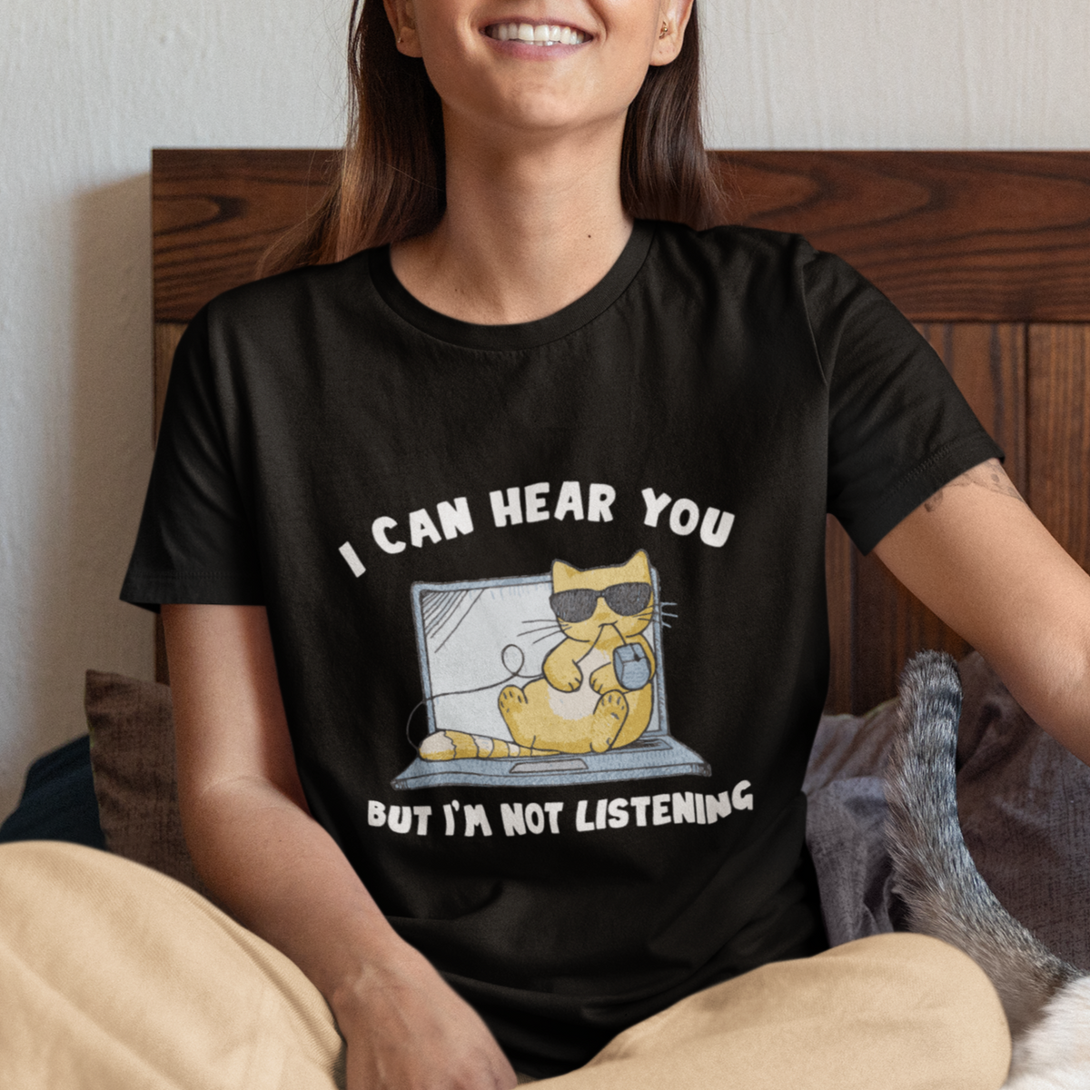 Cat Lover T Shirt I Can Hear You But I'm Not Listening - Wonder Print Shop