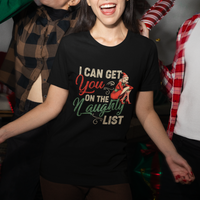 I Can Get You On The Naughty List Santa Lady Vintage Christmas T Shirt - Wonder Print Shop