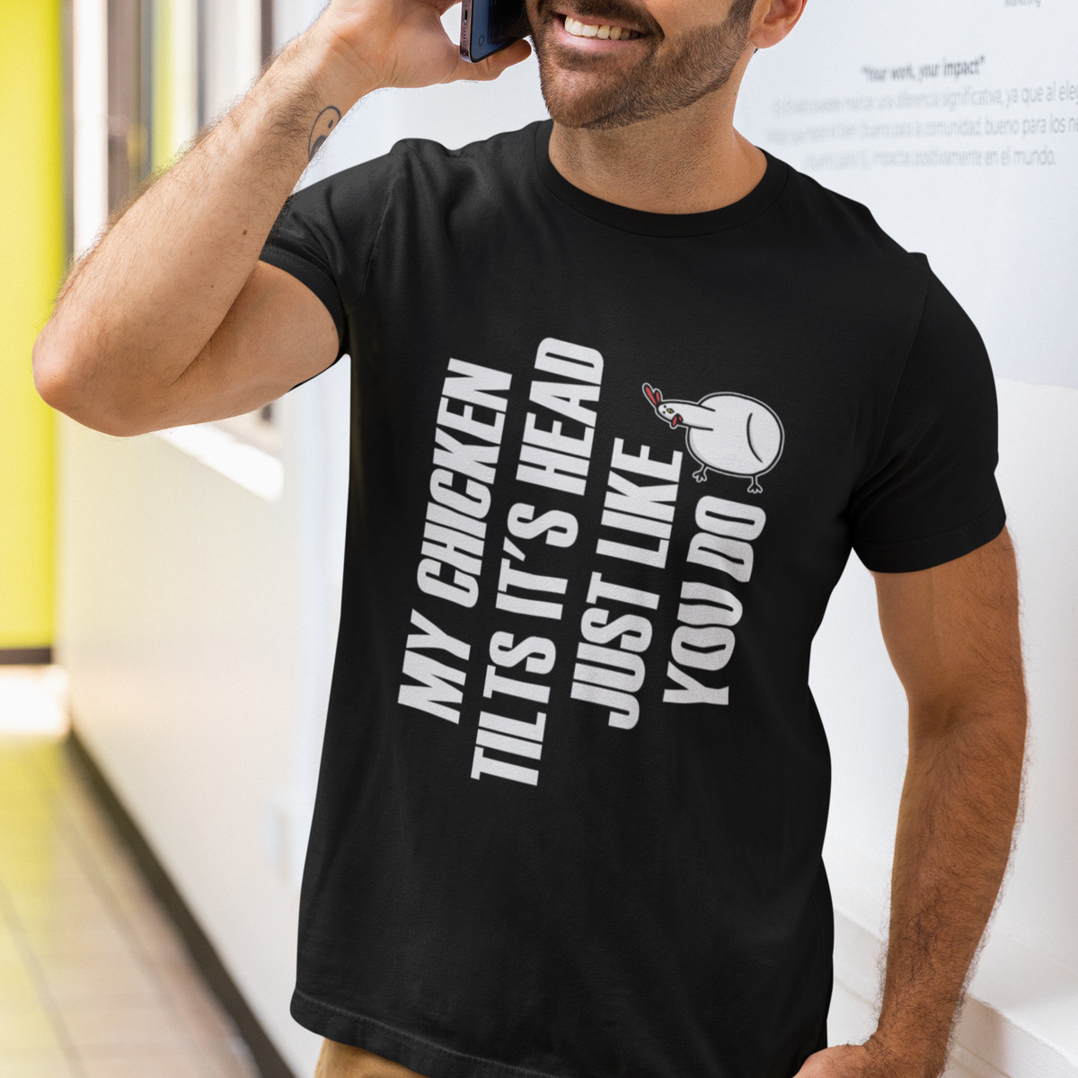 My Chicken Tilts It's Head Just Like You Do Funny T Shirt - Wonder Print Shop