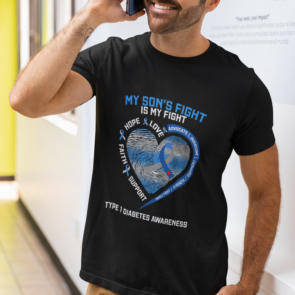My Son's Fight Is My Fight Type 1 Diabetes Awareness T Shirt - Wonder Print Shop