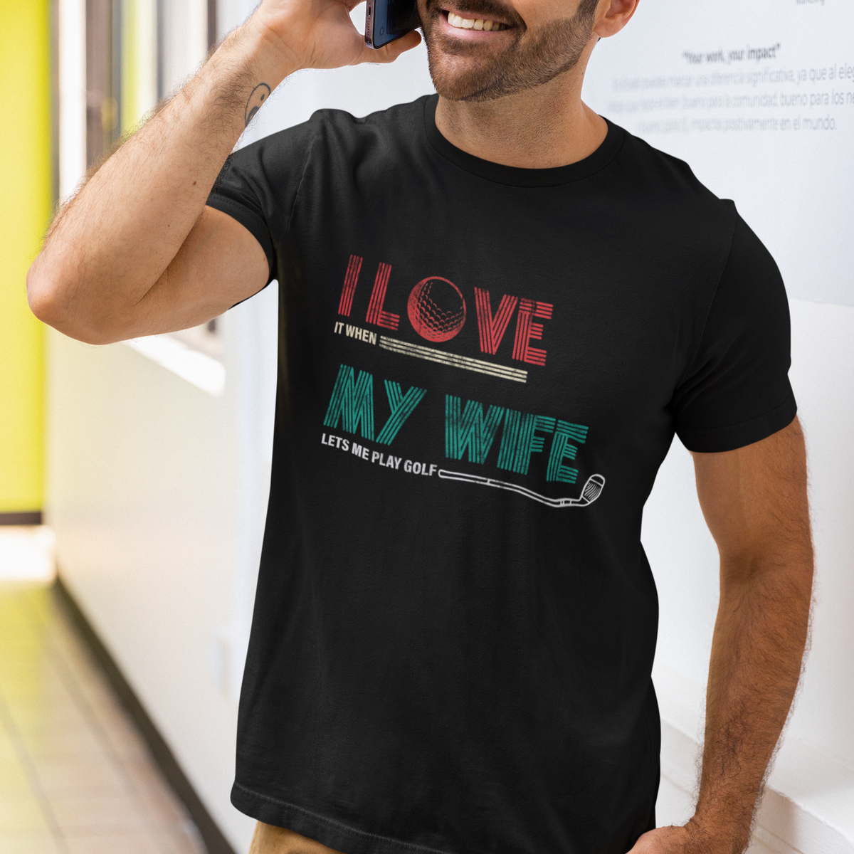 I Love It When My Wife Lets Me Golf Valentine's Day Golfer Funny T Shirt - Wonder Print Shop