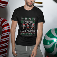 Christmas T Shirt I Prefer Halloween Cool Santa Skeleton Dancing - Wonder Print Shop