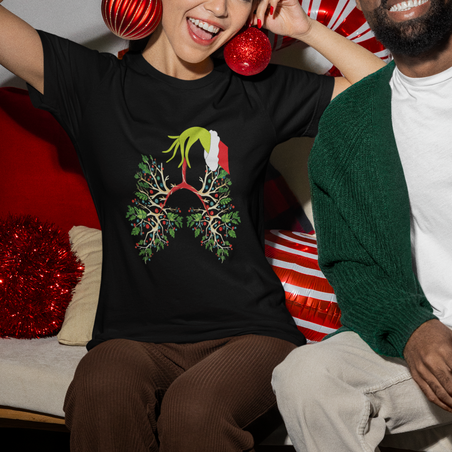 Respiratory Therapy Lung Christmas Light Therapist T Shirt - Wonder Print Shop