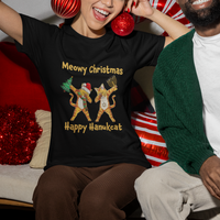 Happy Hanukcat Meowy Christmas Cat Lover Hanukkah T Shirt - Wonder Print Shop