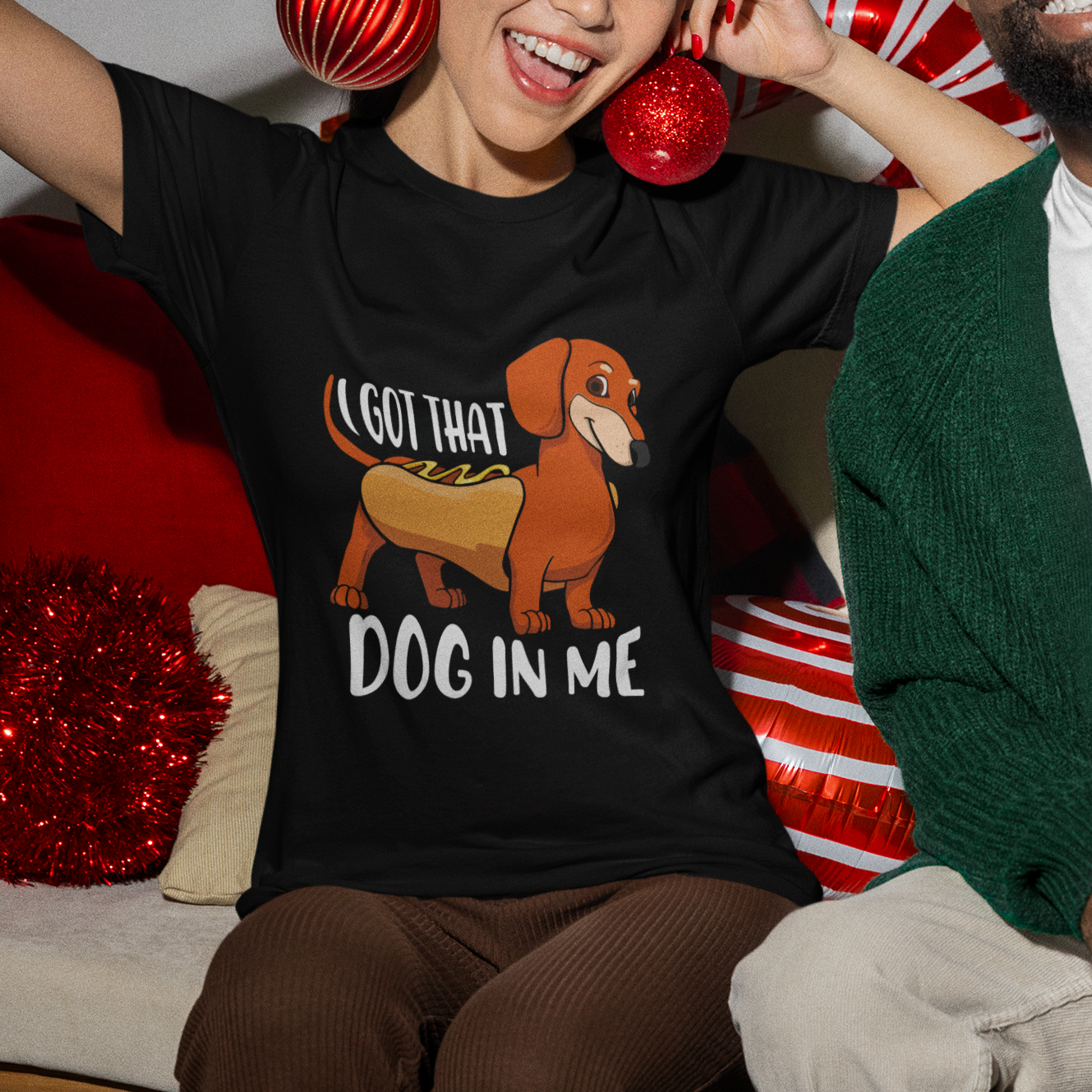Funny Dachshund T Shirt I Got That Dog In Me Wiener Sausage Hotdog Meme - Wonder Print Shop