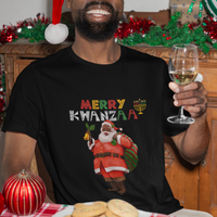 Christmas T Shirt Merry Kwanzaa African American Santa - Wonder Print Shop