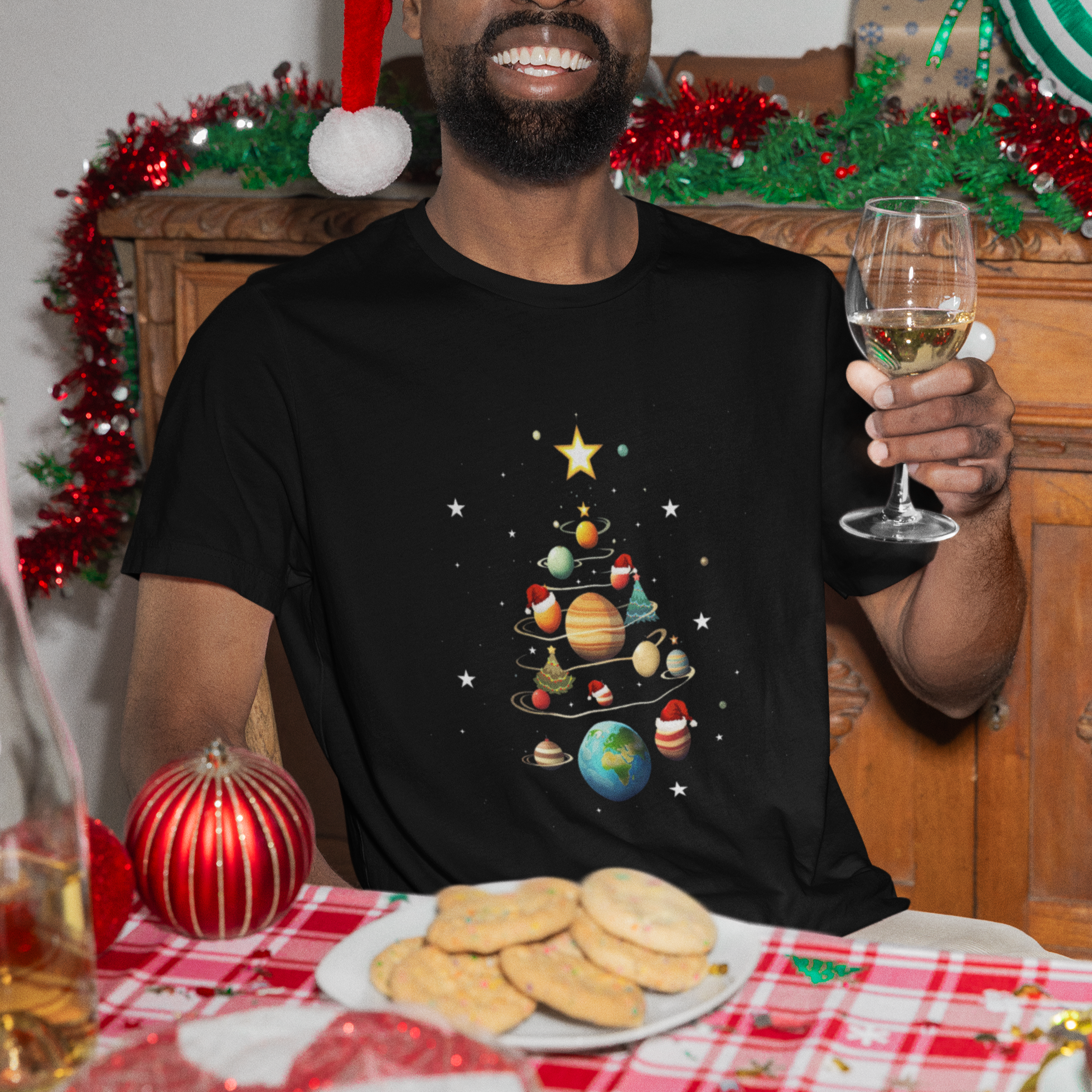 Funny Solar System Space Planets Tree Christmas T Shirt - Wonder Print Shop