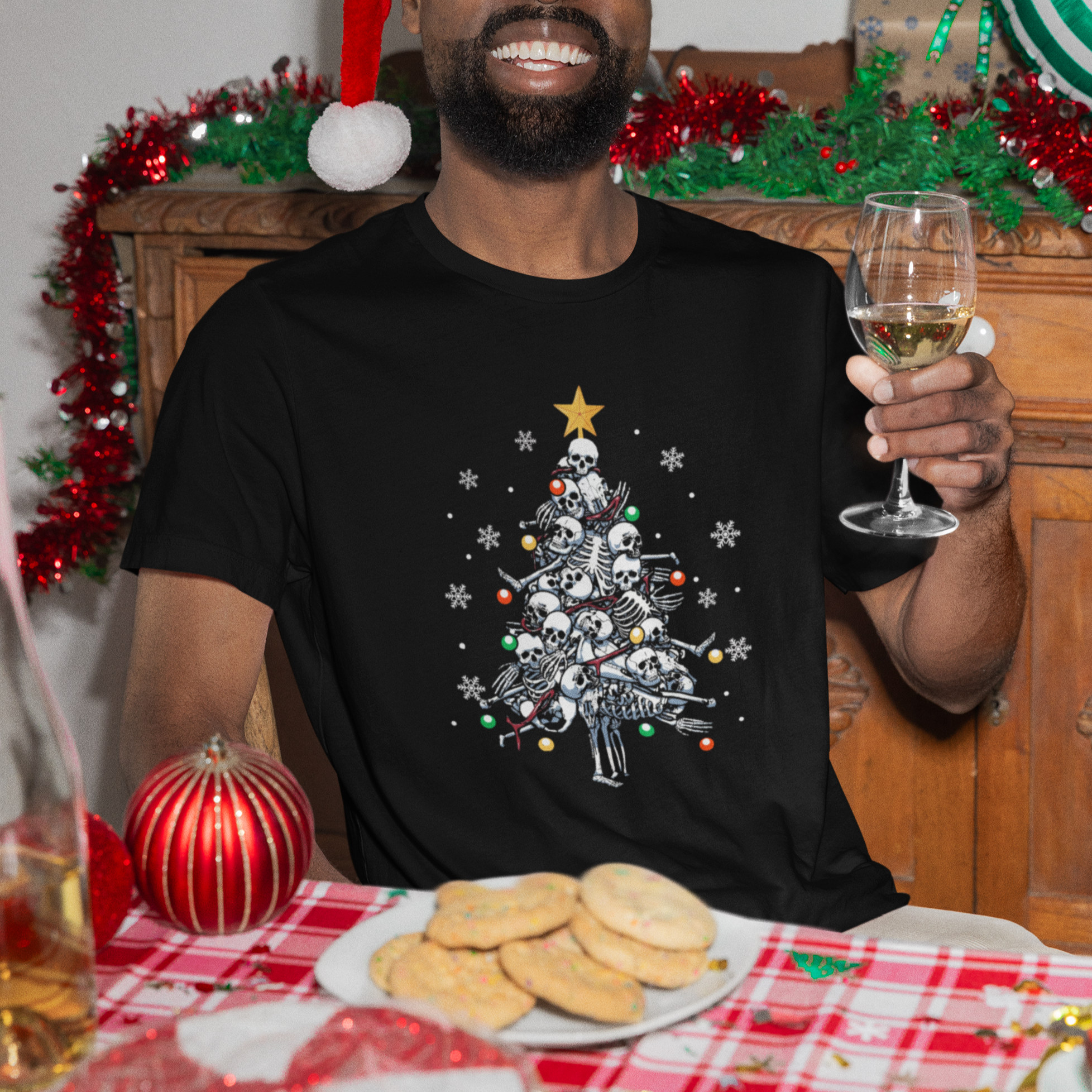 Skull Christmas Tree Cool Christmas Skeleton T Shirt - Wonder Print Shop
