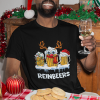 Reinbeers Christmas Reindeer Drinking Beer T Shirt - Wonder Print Shop