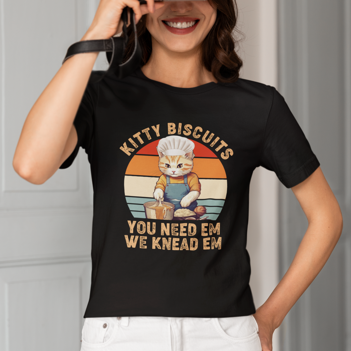 Kitty Biscuits You Need Em We Knead Em Vintage T Shirt - Wonder Print Shop