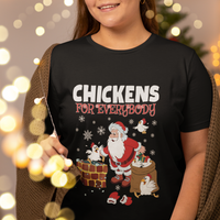 Christmas T Shirt Chickens For Everybody Santa Present Chimney - Wonder Print Shop