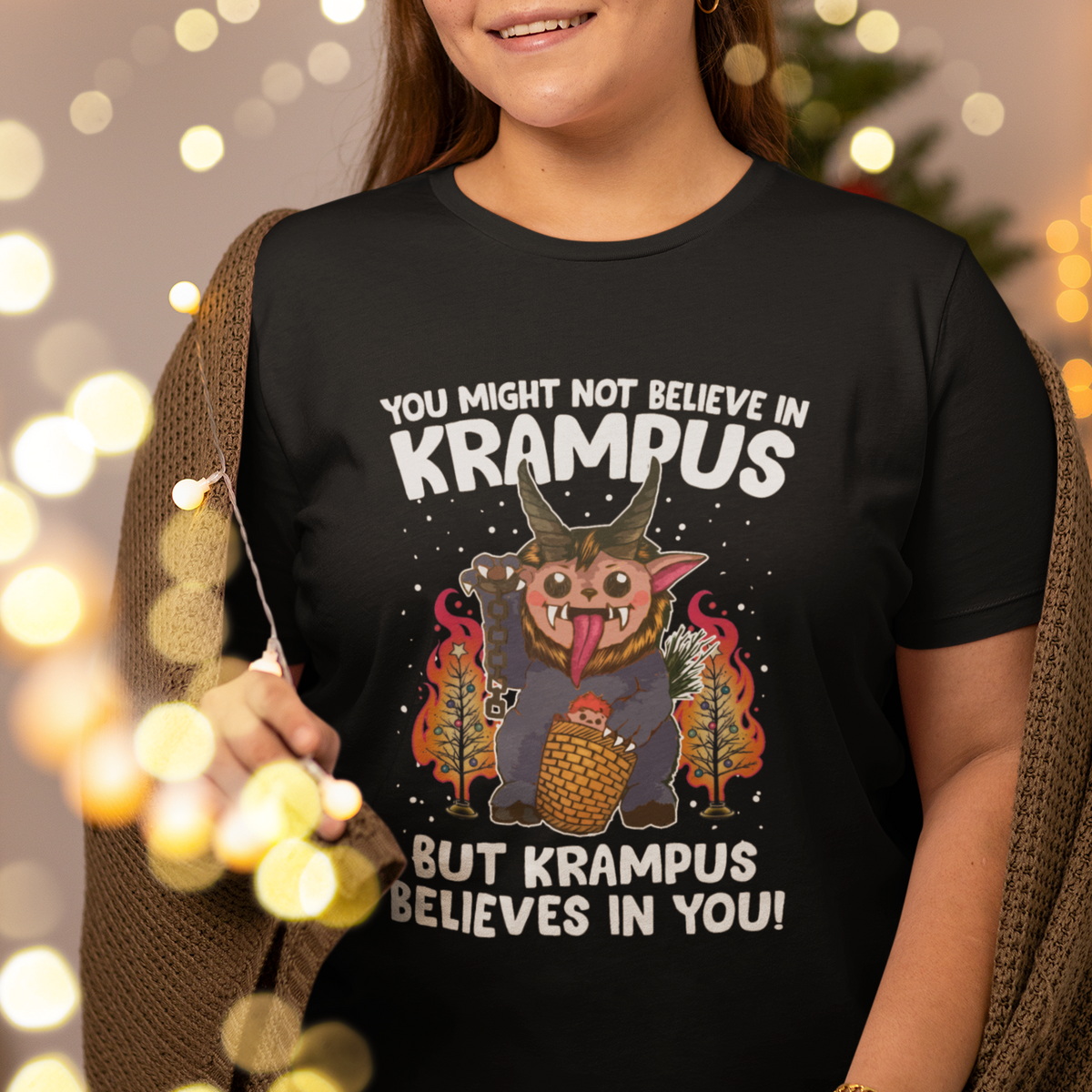 Merry Krampus Believes In You Germanic Christmas Demon Horror T Shirt - Wonder Print Shop