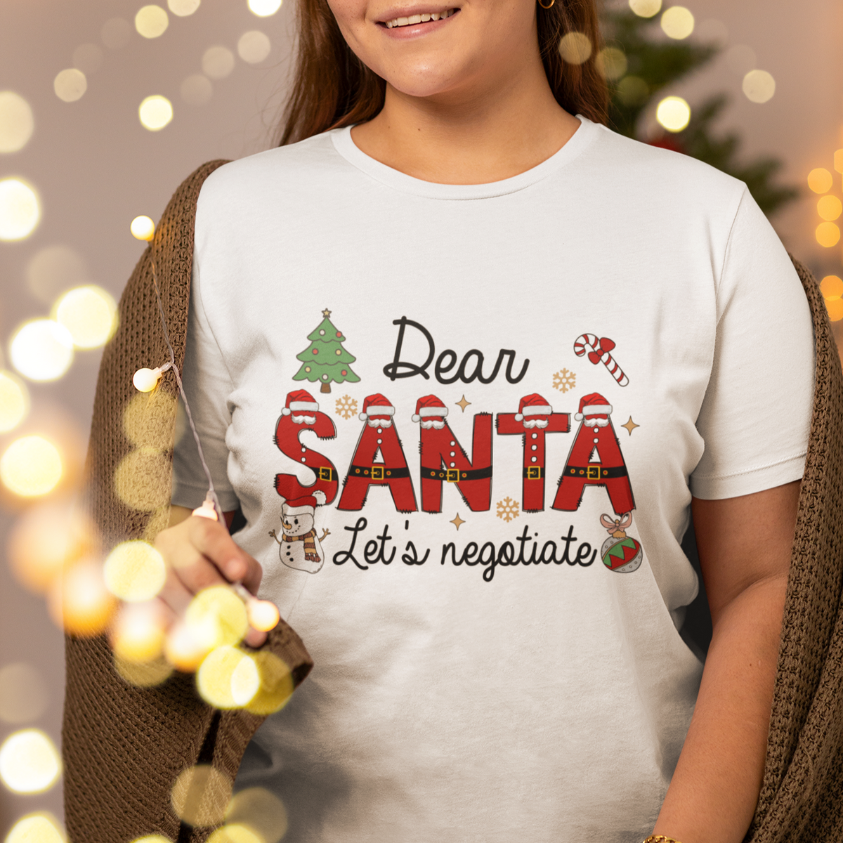 Dear Santa Let's Negotiate Christmas Holidays T Shirt - Wonder Print Shop