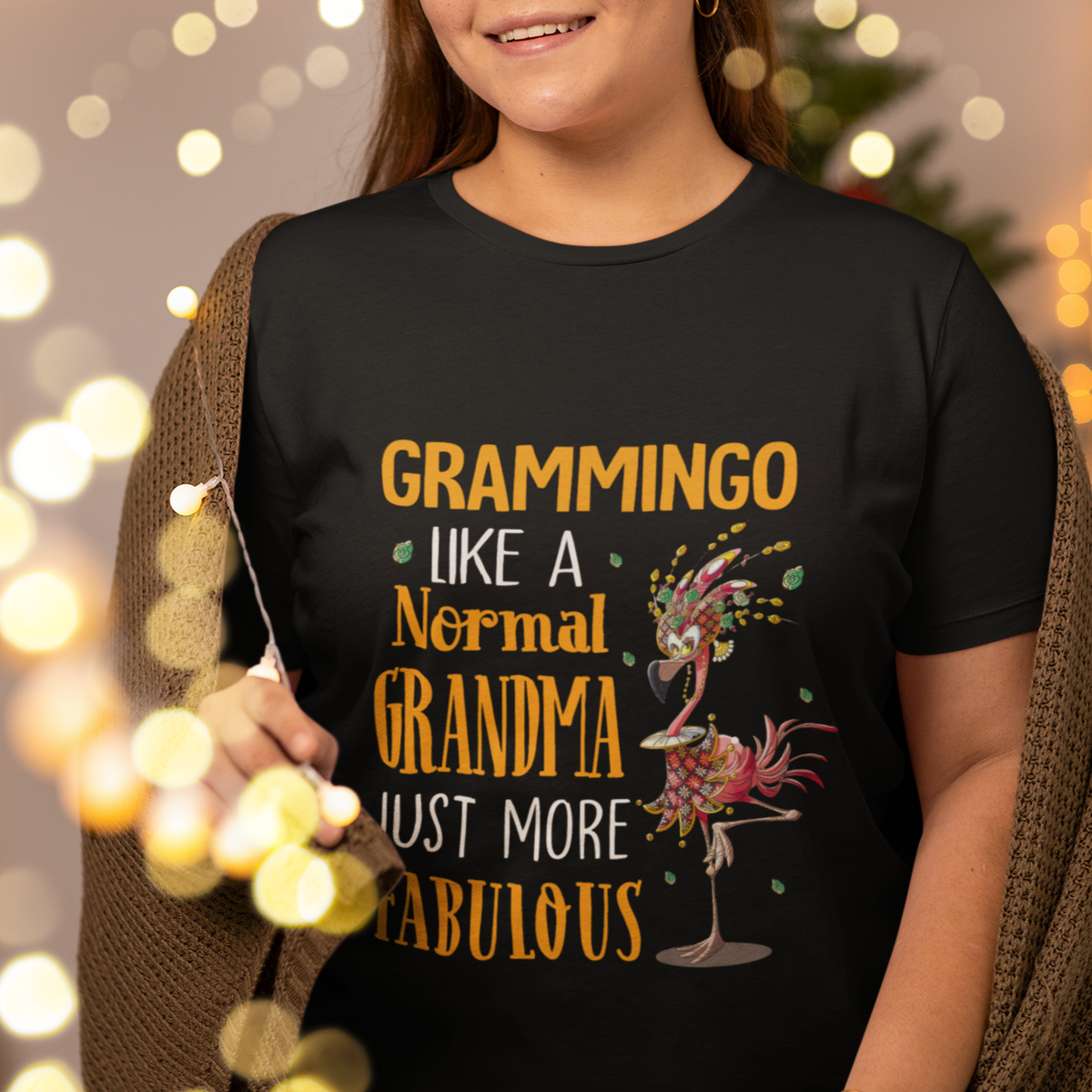 Grammingo Like A Normal Grandma Just More Fabulous Flamingo T Shirt For Women - Wonder Print Shop