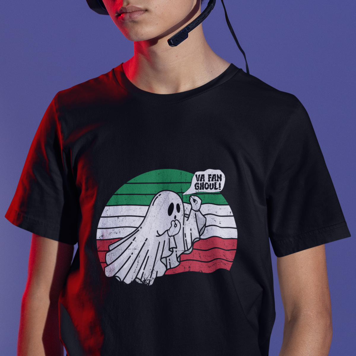 Italian Ghost T Shirt Va Fan Ghoul Retro Funny Halloween - Wonder Print Shop