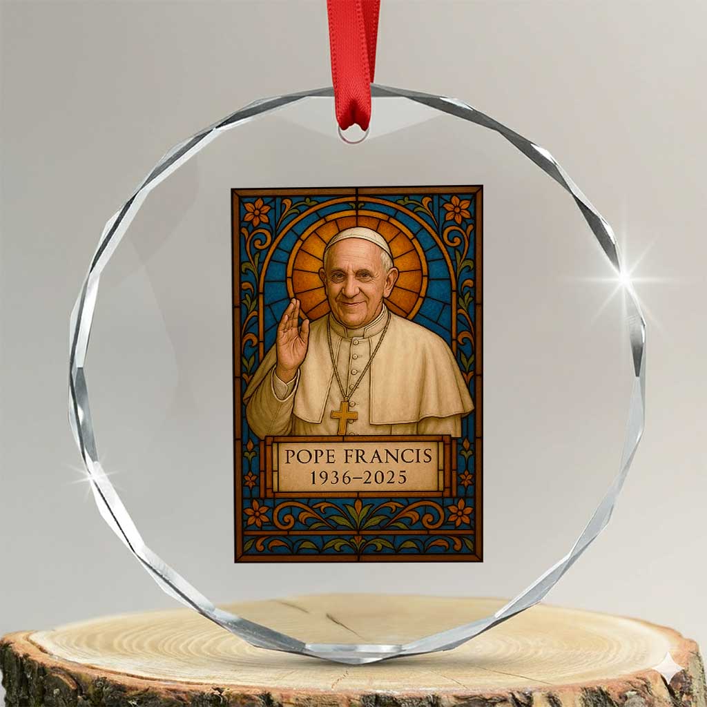 Beloved Pope Francis Crystal Glass Ornament 1936-2025 Memorial TS02