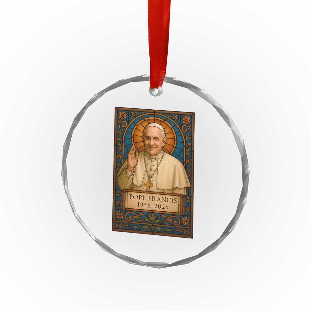 Beloved Pope Francis Crystal Glass Ornament 1936-2025 Memorial TS02