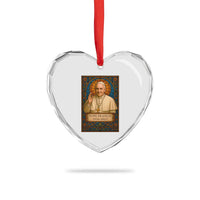Beloved Pope Francis Heart Crystal Glass Ornament 1936-2025 Memorial - Wonder Print Shop