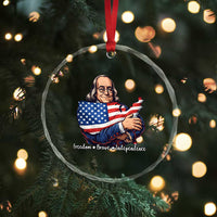 Benjamin Franklin Crystal Glass Ornament Freedom Liberty Independence American History