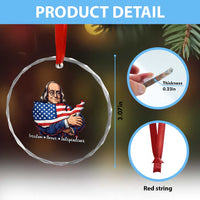 Benjamin Franklin Crystal Glass Ornament Freedom Liberty Independence American History