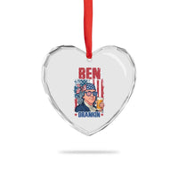 Benjamin Franklin Heart Crystal Glass Ornament Funny Ben Drankin American History