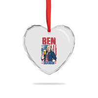 Benjamin Franklin Heart Crystal Glass Ornament Funny Patriotic Founding Father