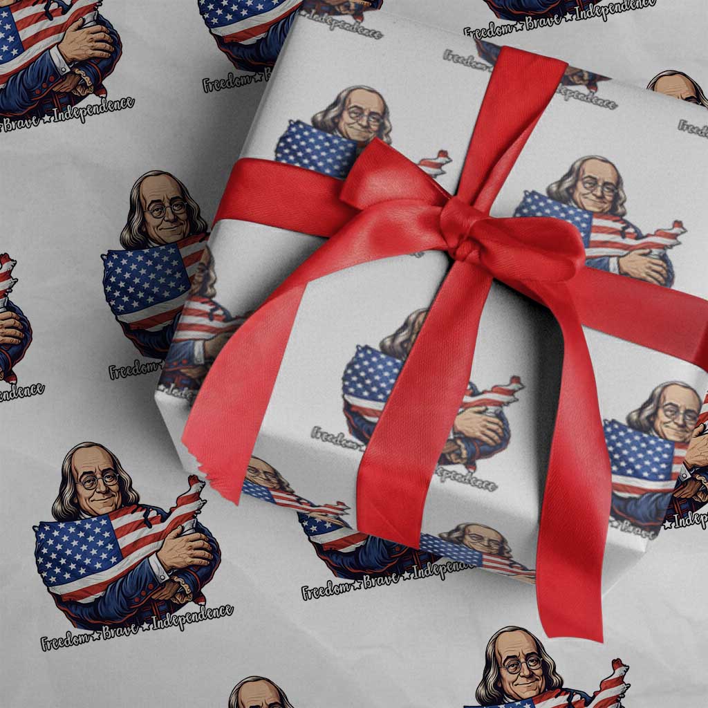 Benjamin Franklin Wrapping Paper Roll Freedom Liberty Independence American History