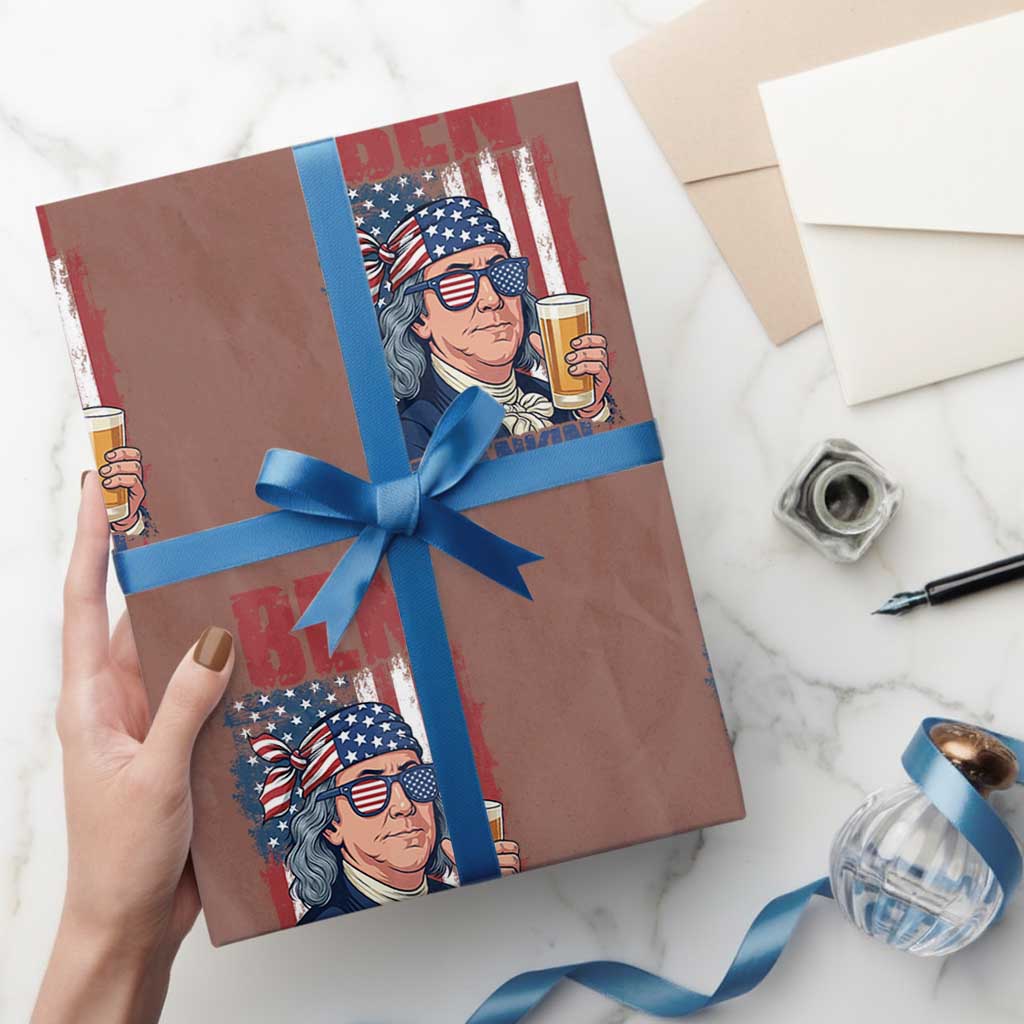 Benjamin Franklin Wrapping Paper Roll Funny Ben Drankin American History