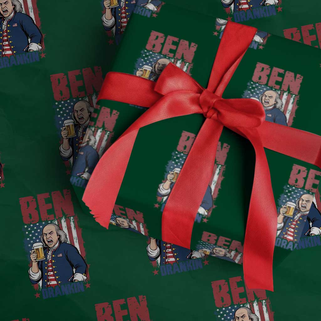 Benjamin Franklin Wrapping Paper Roll Funny Patriotic Founding Father