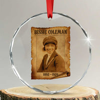 Bessie Coleman First African American Female Pilot Crystal Glass Ornament Black History - Wonder Print Shop