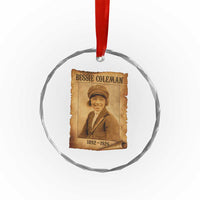 Bessie Coleman First African American Female Pilot Crystal Glass Ornament Black History - Wonder Print Shop