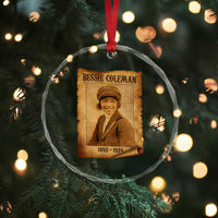 Bessie Coleman First African American Female Pilot Crystal Glass Ornament Black History - Wonder Print Shop