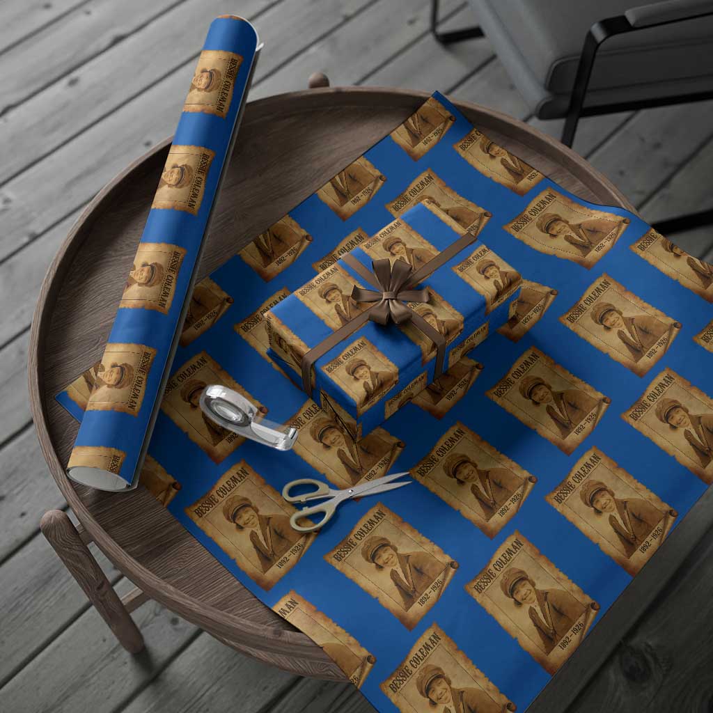 Bessie Coleman First African American Female Pilot Wrapping Paper Roll Black History - Wonder Print Shop