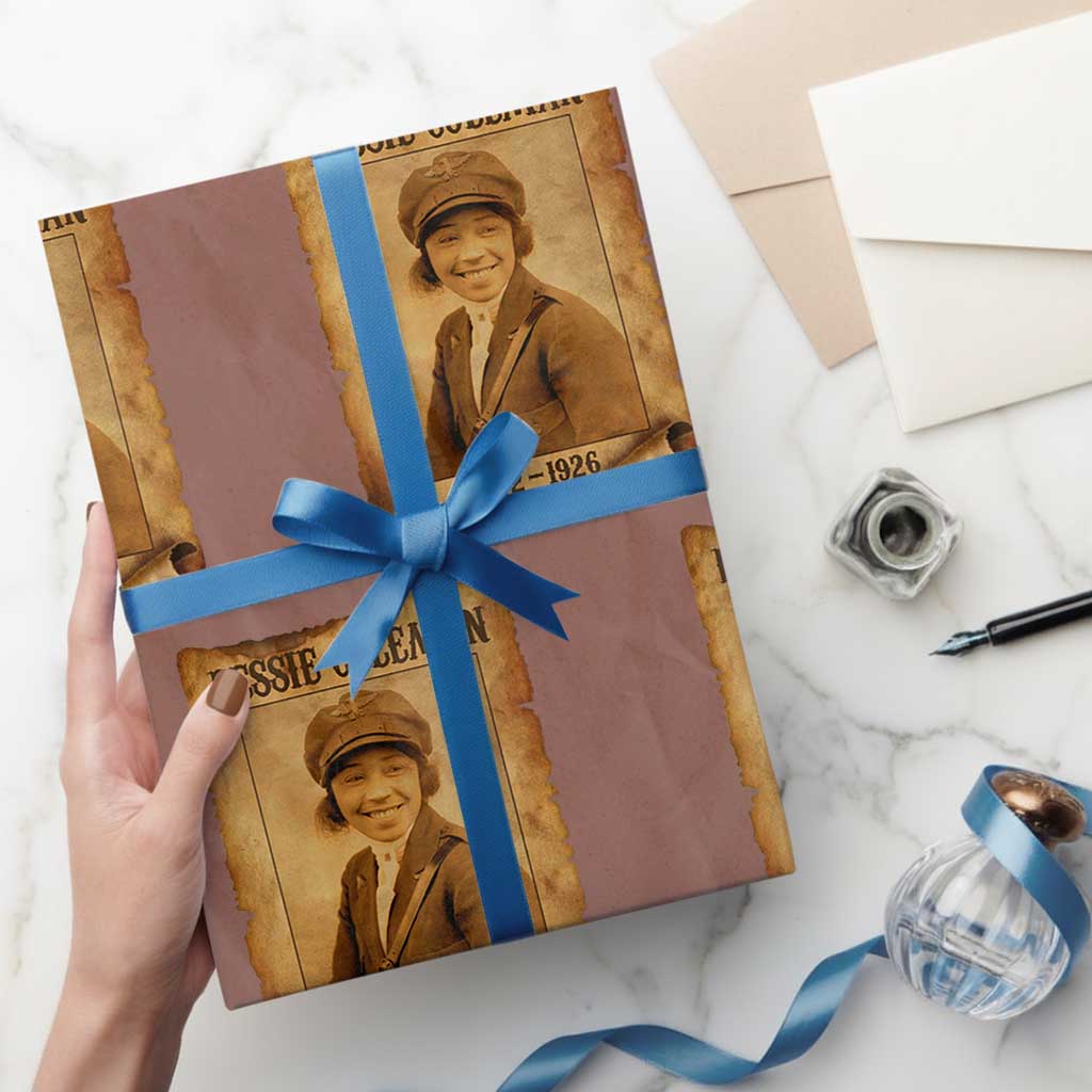 Bessie Coleman First African American Female Pilot Wrapping Paper Roll Black History - Wonder Print Shop