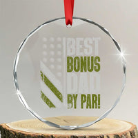 Best Bonus Dad By Par Crystal Glass Ornament Step Dad Golf American Flag Fathers Day Gift For Golfers