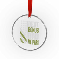 Best Bonus Dad By Par Crystal Glass Ornament Step Dad Golf American Flag Fathers Day Gift For Golfers