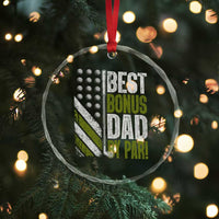 Best Bonus Dad By Par Crystal Glass Ornament Step Dad Golf American Flag Fathers Day Gift For Golfers