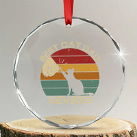 Best Cat Dad Ever Crystal Glass Ornament Funny Cat Lover Gift Fathers Day - Wonder Print Shop