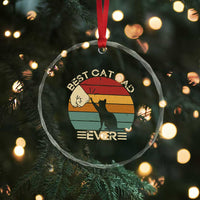 Best Cat Dad Ever Crystal Glass Ornament Funny Cat Lover Gift Fathers Day - Wonder Print Shop