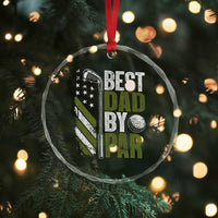 Best Dad By Par Crystal Glass Ornament Dad Golf Fathers Day Gift American Flag