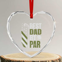 Best Dad By Par Heart Crystal Glass Ornament Dad Golf Fathers Day Gift American Flag
