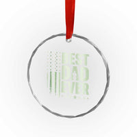 Best Dad Ever Crystal Glass Ornament Military Camo American Flag Father's Day