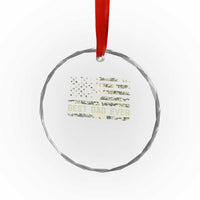 Best Dad Ever Crystal Glass Ornament Military Dad American Flag Camo