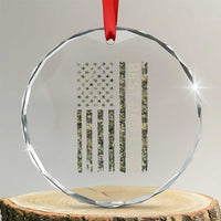 Best Dad Ever Crystal Glass Ornament Patriotic USA Flag 4th of July Camo American Flag Camouflage