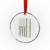 Best Dad Ever Crystal Glass Ornament Patriotic USA Flag 4th of July Camo American Flag Camouflage
