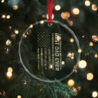 Best Dad Ever Crystal Glass Ornament Patriotic USA Flag 4th of July Camo American Flag Camouflage