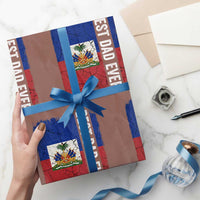Best Dad Ever Haitian Papa Wrapping Paper Roll Vintage Distressed Haiti Flag Father's Day