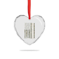 Best Dad Ever Heart Crystal Glass Ornament Patriotic USA Flag 4th of July Camo American Flag Camouflage